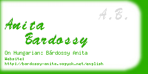 anita bardossy business card